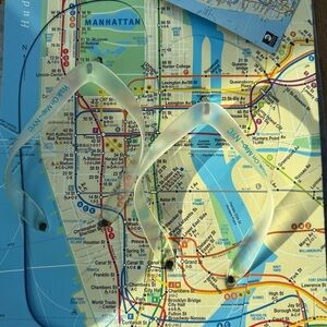 Novelty Gift. Men’s WalkOnMap NYC Subway Map Flip Flops. Size Large